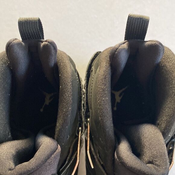 JORDAN Men’s Black/ Chrome Leather Shoes 305381-001  Size 12 - Picture 5 of 6